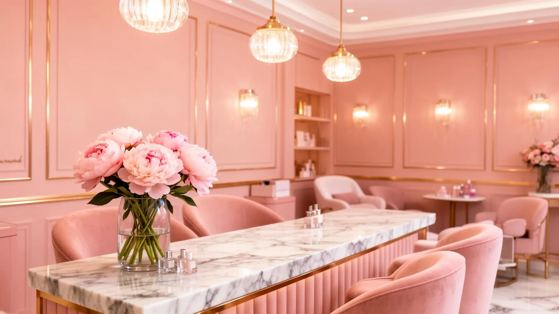 Luxury nail salon interior
